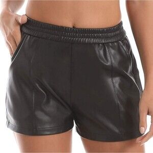 NWOT Black Faux Leather Shorts